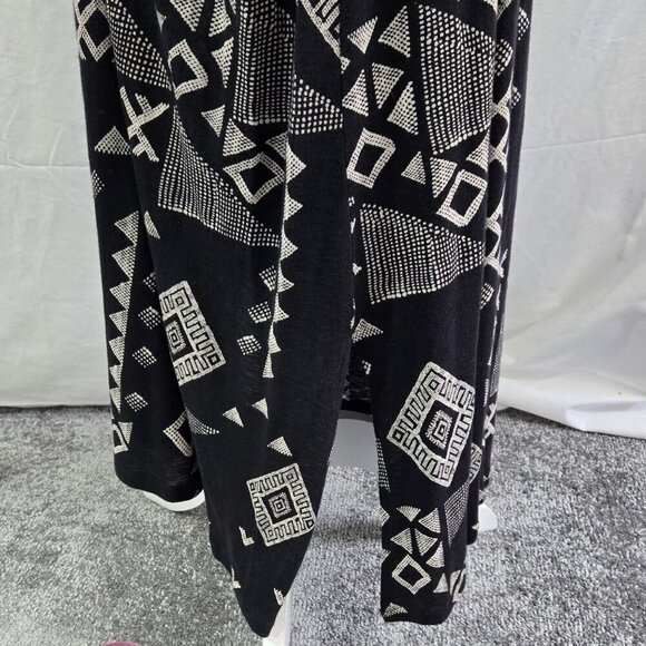 Lucky Brand Black Geometric Low V-Neck Sleeveless Maxi Dress Boho Tribal NO BELT - Picture 4 of 8